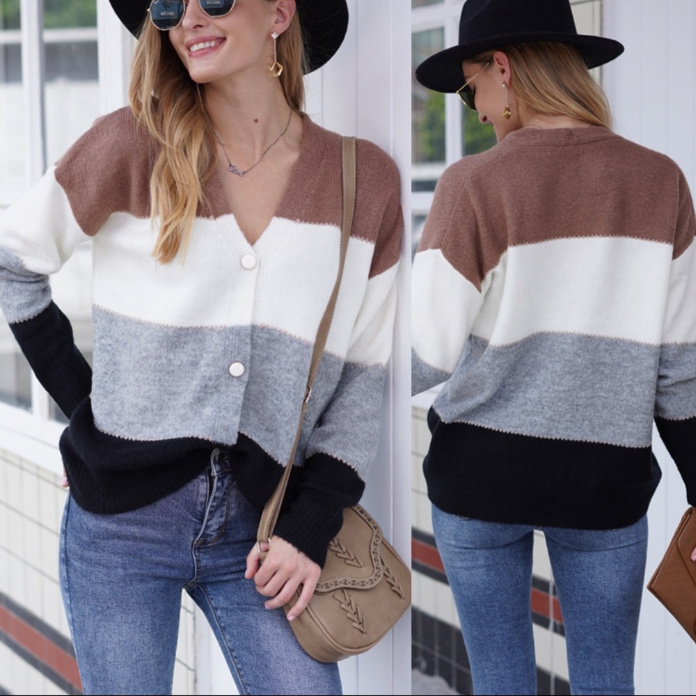 Chic & Cozy Stripped Button Down Sweater